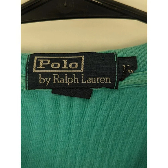 Polo Ralph Lauren Green Interlock Shirt Yellow Pony Medium Short Sleeve Polo - Picture 4 of 12